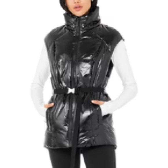 ALO Yoga Women's Shiny Black Vest - Picture 7 of 7